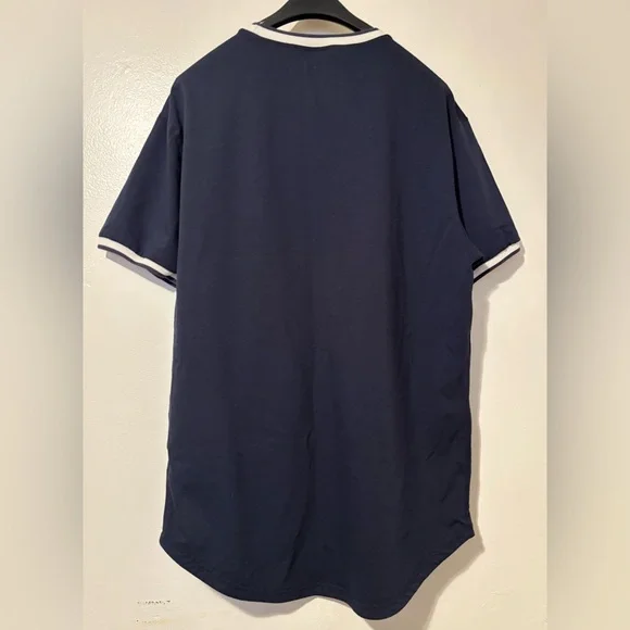 (2) BYLT Men’s Striped Ringer Tees- XL, NAVY AND GREY - Picture 4 of 8